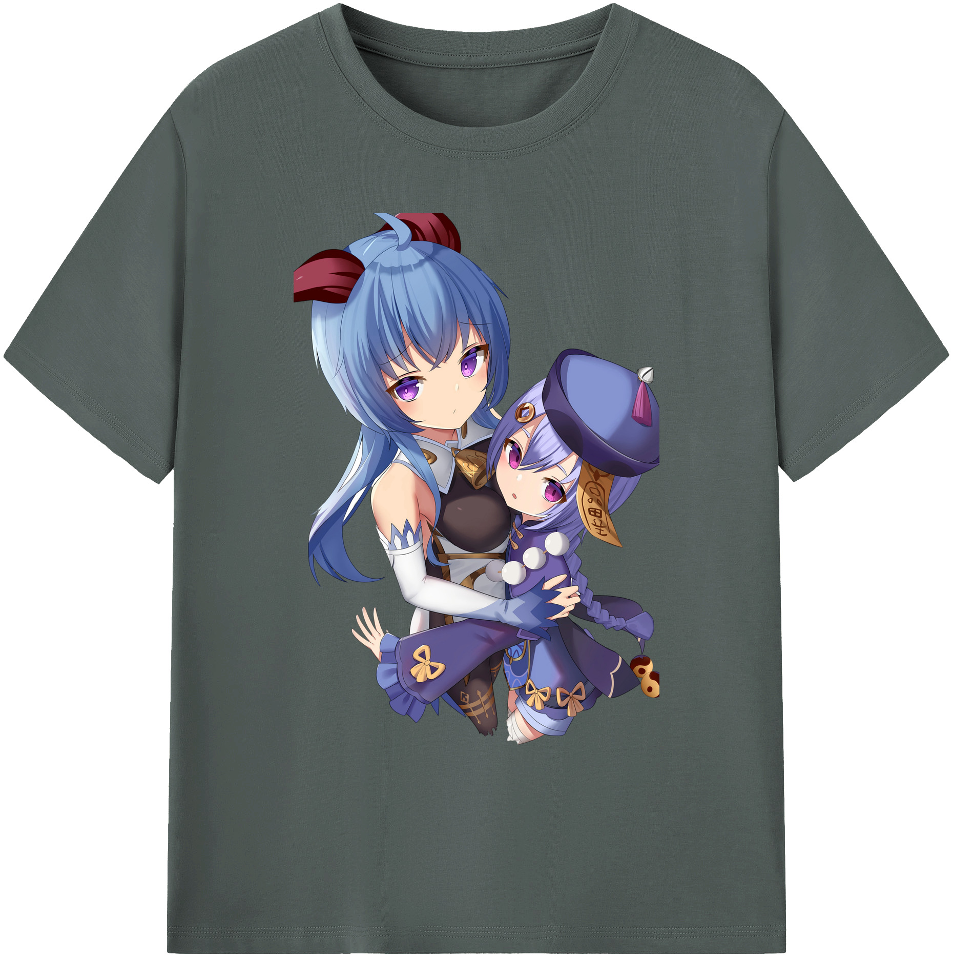 げんし神 甘雨 かんう genshin Ganyu 綿100％ メンズ半袖Tシャツ｜肌触りやわらか＆通気性